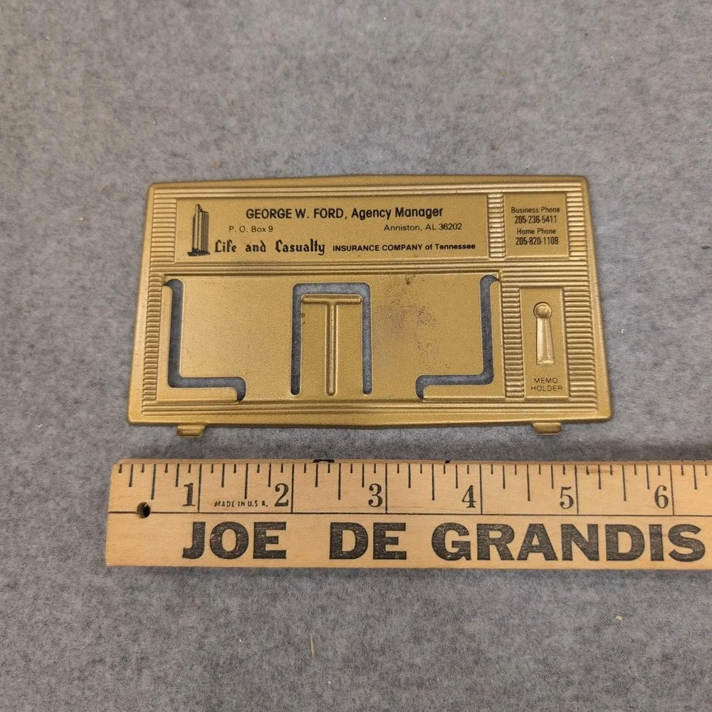 Vintage Life and Casualty Insurance Memo Holder George W Ford Anniston Alabama - Picture 2 of 3